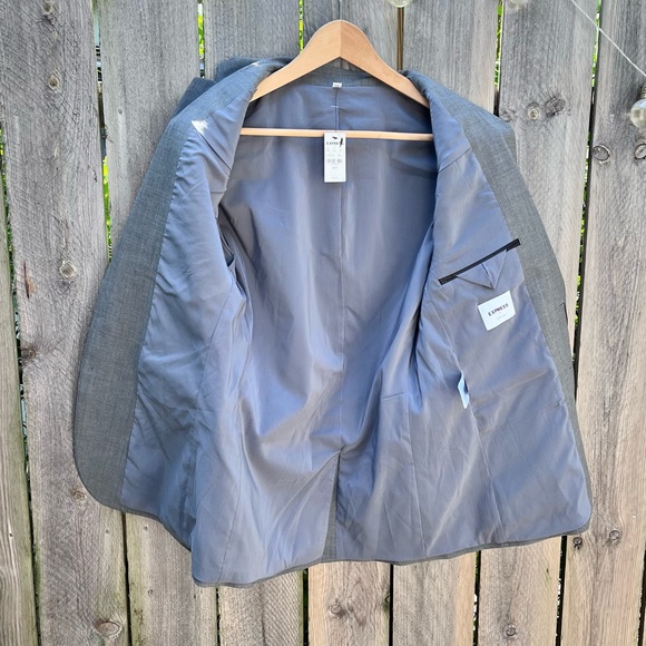Express Extra Slim Fit Performance Blazer in Light Grey Size 38R - Picture 3 of 8